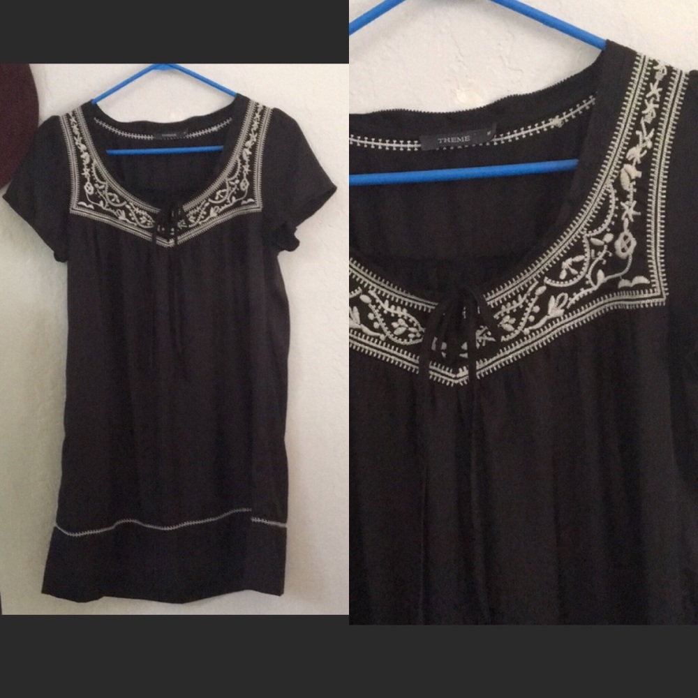 DONATED. 
Black embroidery dress by Theme